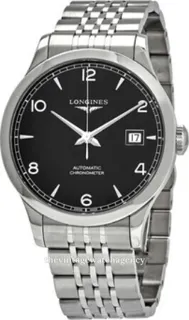 Longines Record L2.820.4.56.6 38.5mm Stainless steel Black