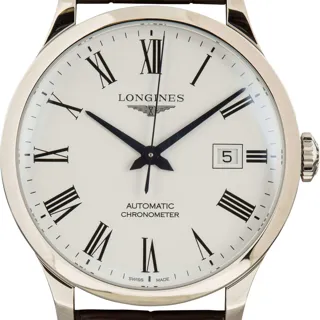 Longines Record L28214112 40mm Stainless steel White