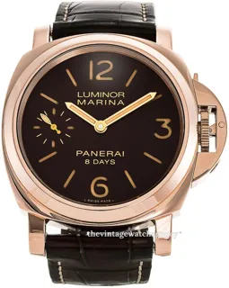 Panerai Luminor Marina 8 Days PAM 00511 18k rose gold brown