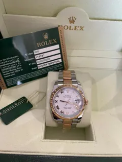 Rolex Datejust 116231-0092 36mm Rose gold and Stainless steel White