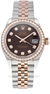 Rolex Lady-Datejust 279381RBR-0011 Rose gold and Stainless steel Brown