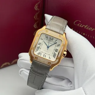 Cartier Santos WJSA0007 35mm Rose gold Silver