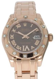 Rolex Pearlmaster 80315 29mm Rose gold Brown