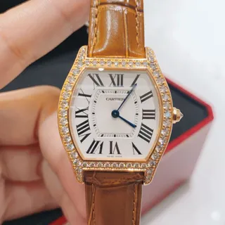 Cartier Tortue wa501008 39mm Rose gold Silver