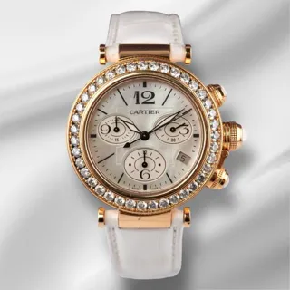 Cartier Pasha Seatimer 3130 37mm Rose gold White