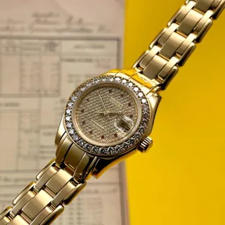 Rolex Pearlmaster 69298 29mm Yellow gold Pave