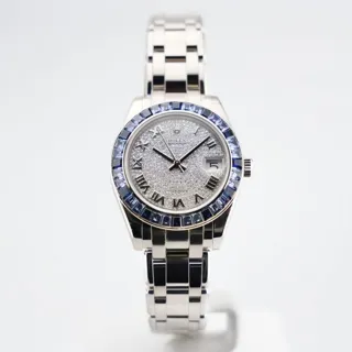 Rolex Pearlmaster 81349SA 34mm White gold Silver