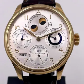 IWC Portuguese Perpetual Calendar IW502106 44mm Yellow gold Silver