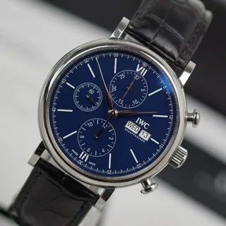 IWC Portofino Chronograph IW391023 42mm Stainless steel Blue