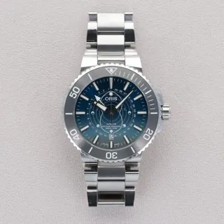 Oris Aquis Date 01 761 7765 4185 43.5mm Stainless steel Blue