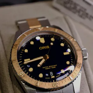 Oris Divers Sixty Five 01 733 7707 4355-07 8 20 17 40mm Bronze and Stainless steel Blue