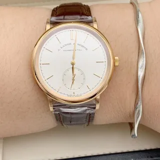 A. Lange & Söhne Saxonia 380.032 38.5mm Rose gold Silver