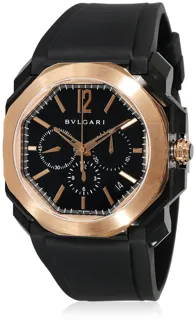 Bulgari Octo 102488 Rose gold and Stainless steel Black