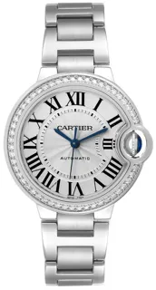 Cartier Ballon Bleu 33mm Stainless steel and Diamond Silver