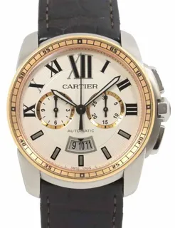 Cartier Calibre de Cartier W7100043 42mm Rose gold and Stainless steel Silver