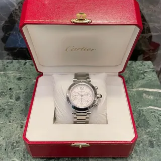 Cartier Pasha Seatimer 2995 42mm Stainless steel White