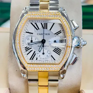 Cartier Roadster W62027Z1 48mm Yellow gold and Stainless steel Silver