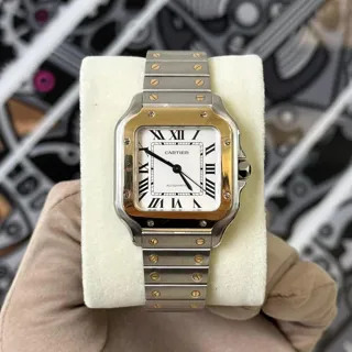 Cartier Santos Yellow gold and Stainless steel Silver