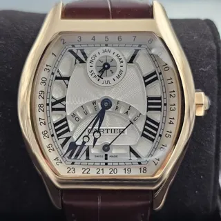 Cartier Tortue W1580045 45.5mm Rose gold Silver