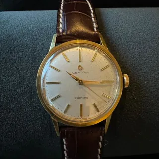 Certina 33mm Yellow gold White