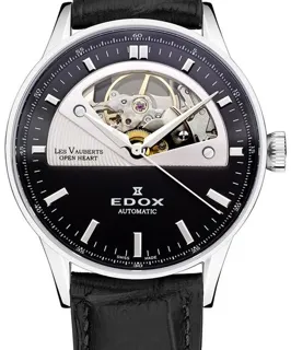 Edox Les Vauberts 85019 3N NIN 38mm Stainless steel Black