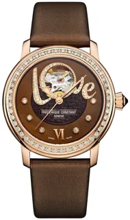 Frédérique Constant Love Heart Beat FC-310CLHB2PD4 Stainless steel and Gold-plated Brown and White