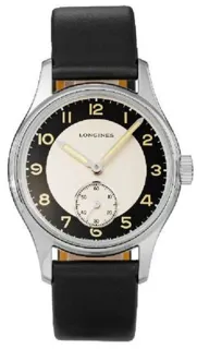 Longines Heritage L2.330.4.93.0 38.5mm Stainless steel Black and Silver