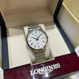 Longines Record L2.820.4.11.6 38.5mm Stainless steel White