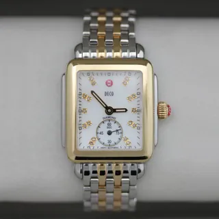 Michele Deco Mid MWW06V000042 18K Gold Plated$Stainless Steel White