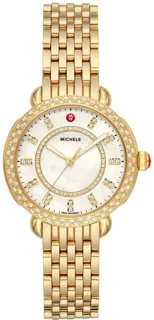 Michele Sidney Classic MWW30B000004 18K Gold Plated Stainless Steel White