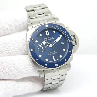 Panerai Submersible PAM01068 42mm Stainless steel Blue