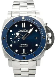 Panerai Submersible PAM01068 42mm Stainless steel Blue