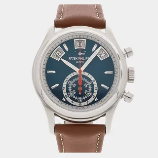 Patek Philippe Annual Calendar Chronograph 5960/01G-001 40mm White gold Blue