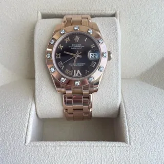 Rolex Pearlmaster 81315 34mm Rose gold Black