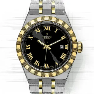 Tudor Royal 28303 Yellow gold Schwarz