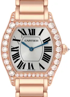 Cartier Tortue Rose Gold Diamond Bezel Ladies Watch WA507031 Rose gold Silver