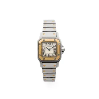 Cartier Santos Galbée 1057930 24mm Stainless steel and 18k yellow gold Cream