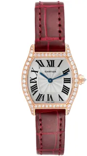 Cartier Tortue Rose Gold Diamond Ladies Watch WA501006 Rose gold Silver