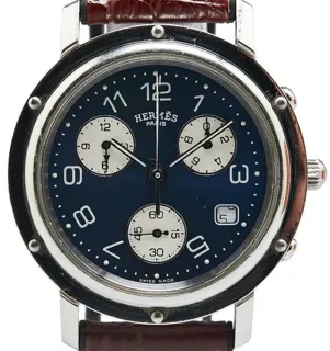 Hermès Clipper CL1.910 38.5mm Stainless steel Blue