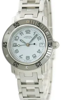 Hermès Clipper CL5.210 28mm Stainless steel White