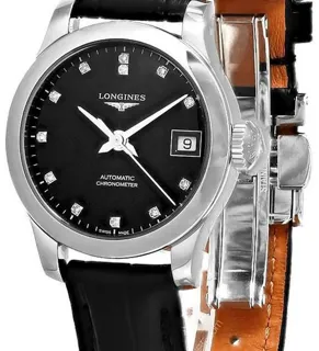 Longines Record L2.320.4.57.2 / L23204572 26mm Stainless steel Black