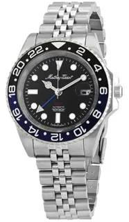 Mathey-Tissot GMT Automatic Batman Bezel H903ATNB 316L Steel Black