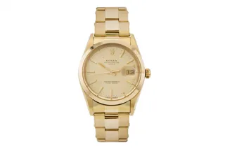 Rolex Oyster Perpetual Date 15007 34mm Yellow gold Champagne