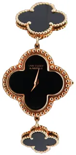 Van Cleef & Arpels Onyx Alhambra HH56281 26mm Rose gold Black