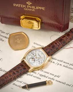 Patek Philippe Perpetual Calendar 5040 35mm 18k rose gold Silver