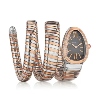 Bulgari Serpenti Rose gold and Stainless steel Black