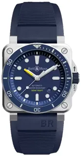 Bell & Ross Instruments BR0392-D-BU-ST/SRB Stainless steel blue