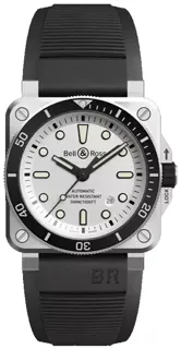 Bell & Ross Instruments BR0392-D-WH-ST/SRB Stainless steel opaline silver