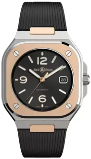 Bell & Ross Instruments BR05A-BL-STPG/SRB polished-satin steel$18k rose gold black