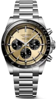 Longines Conquest L38354326 42mm Stainless steel Black and Brown